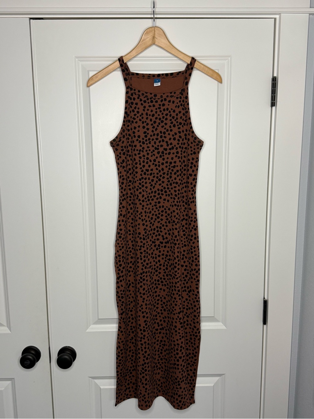 Old Navy Brown Leopard-Spot Maxi Tank Dress